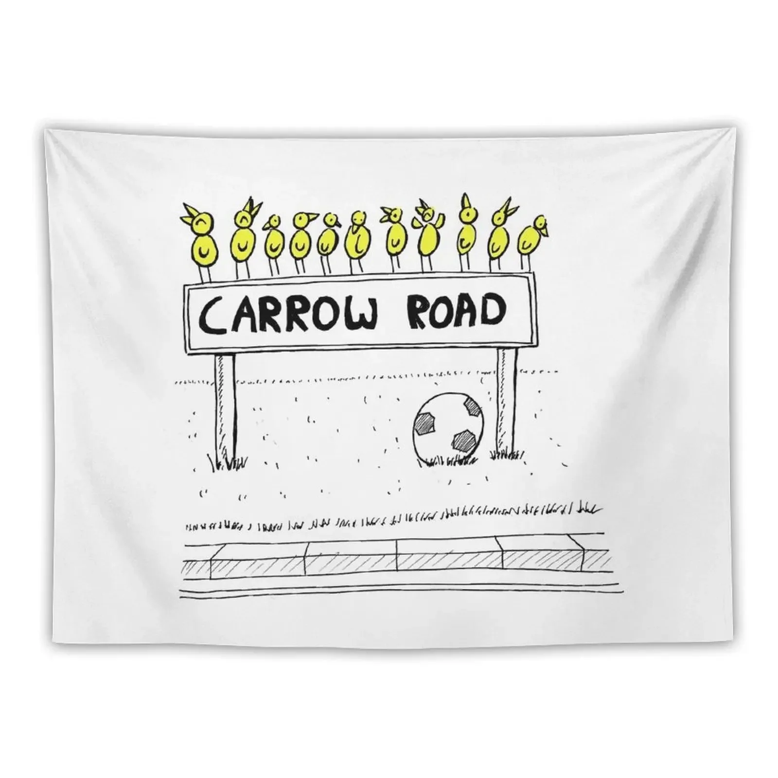 Carrow Road - Canary Cartoon (inspired by Norwich City FC) Tapestry Outdoor Decor Decoration Home Tapestry