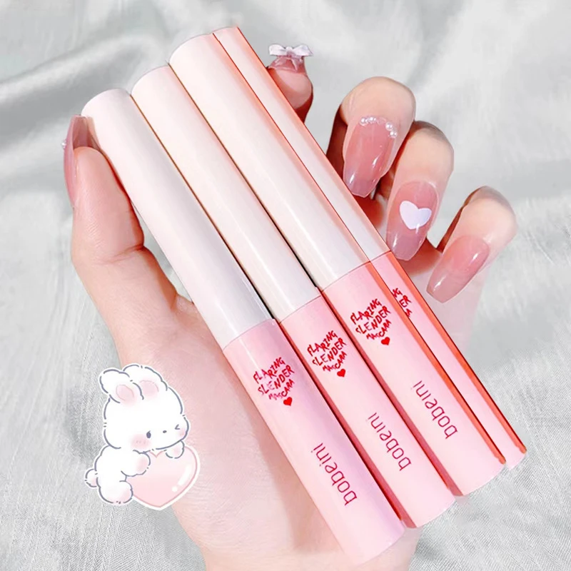 Ultra-Fine Brush Mascara Makeup Silk Fiber Lengthens Eyelashes Waterproof Fast Dry Matte Brown Black Curling Mascara Comestics