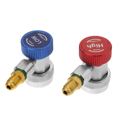 R134A Adapter Coupler Quick Ac Connector Kit Hose Refrigerant Fittings Car Recharge Gas 134A Hvac Air Conditioning Can