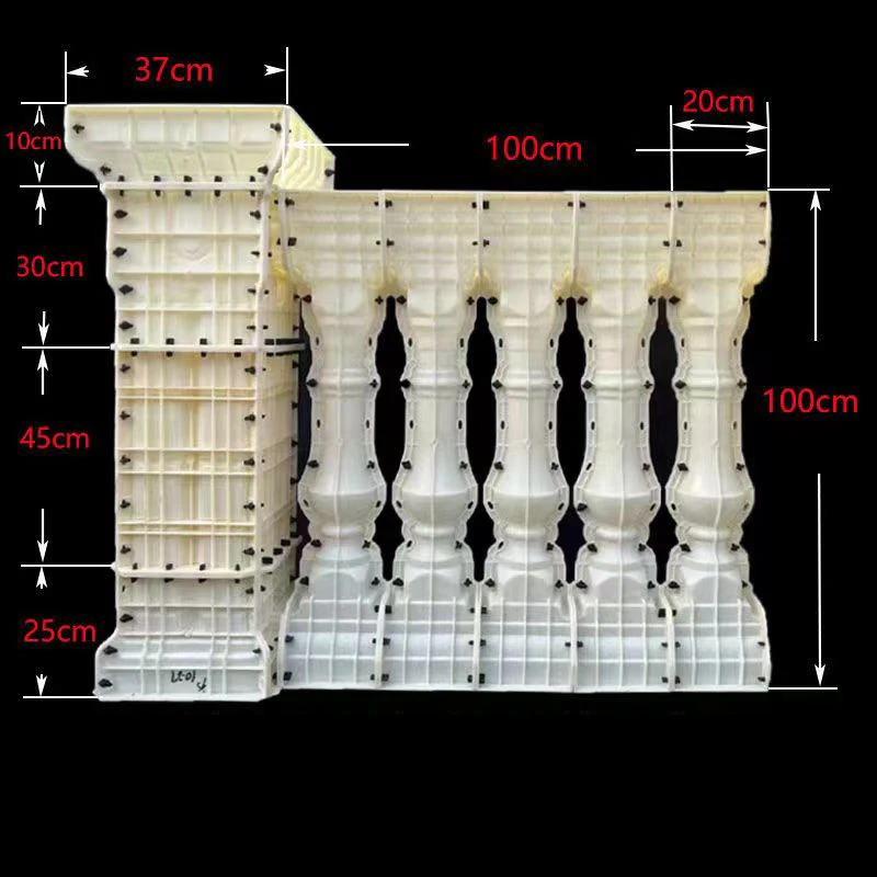 Imagem -02 - Grade Esculpida Esculpida Pilar Romana Molde de Estilo Europeu Villa Cimento Caseiro Varanda Cerca Conjunto Completo Modelo a