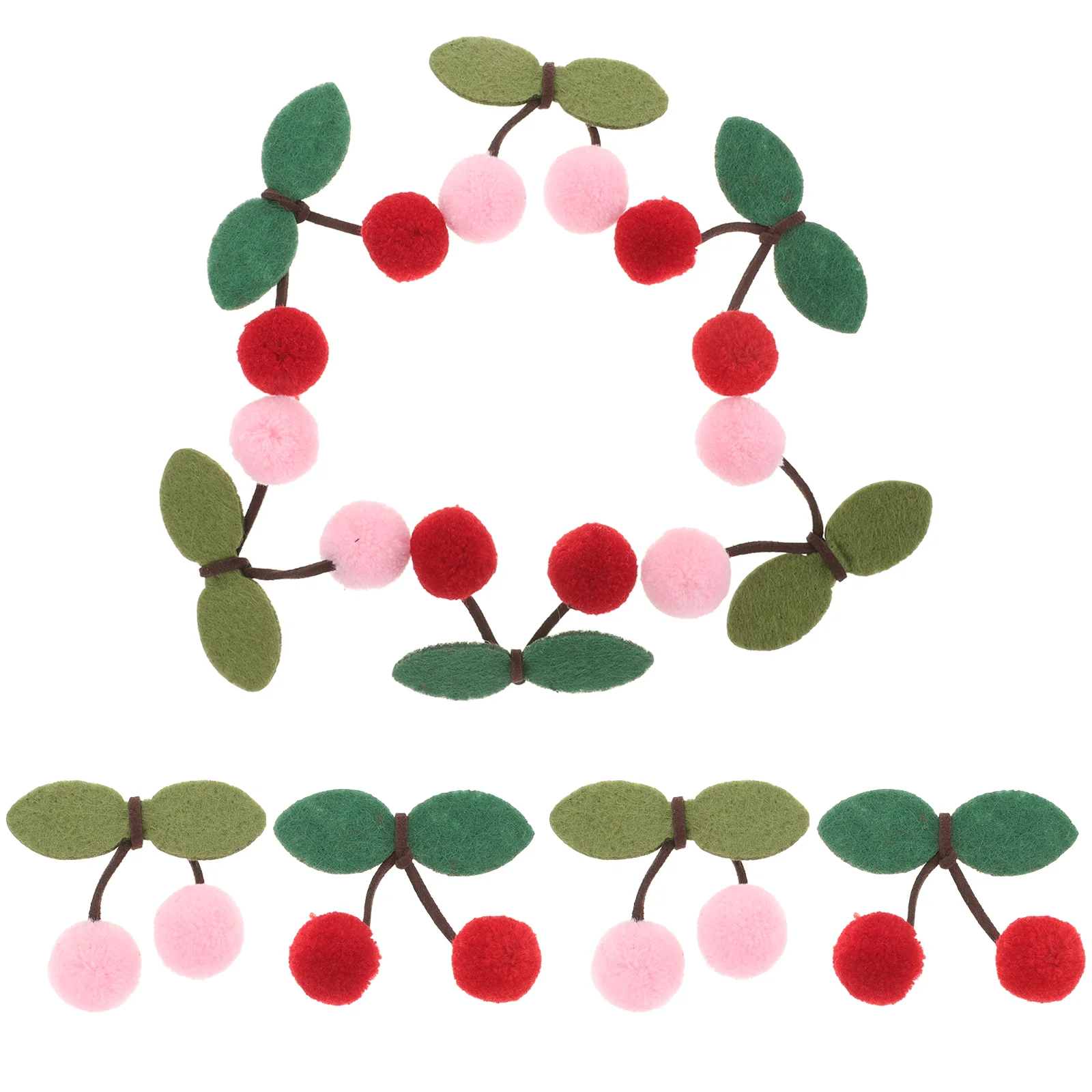 

10 Pcs Cherry Hair Clip Accessories Clips Sweet Cherrry Manual Fruit Hairpin Yarn Cute Pins Ornaments Child Bow