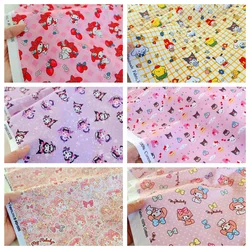 Sanrio My Melody Kuromi Fabric, 100% Cotton Fabric Sewing Material, DIY Quilting Fabrics, Sew Child Clothes, Dress Material