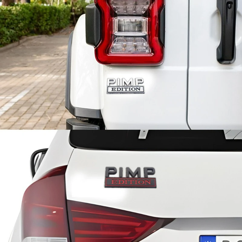 High-Quality Modification 3D Metal Stickers Letters- PIMP EDITION Scratch Cover DIY Decoration Car Accessories