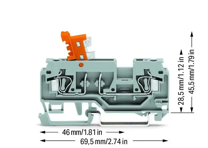 WAGO 280‑870 DIN Rail Disconnect Test Terminal Block 2‑Conductor Knife Disconnect 0.08‑2.5mm² 16A 400V Cage‑Clamp Measuring Term