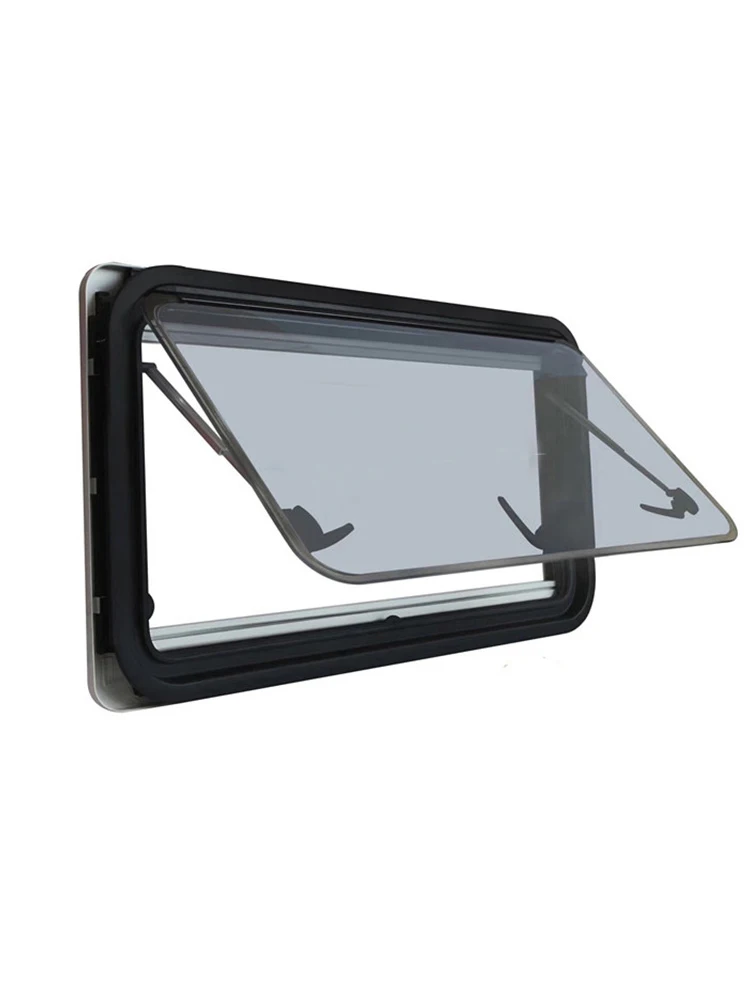RV windows double layered acrylic external push window with shading curtain, mosquito proof curtain, Iveco Datong fully image 5
