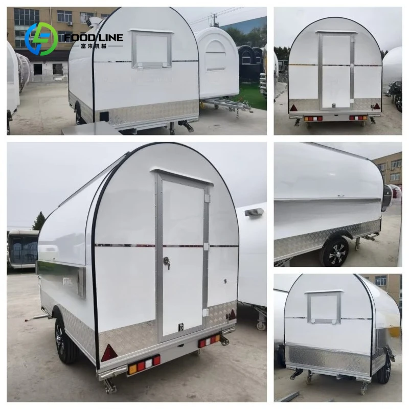 Customized Fully Featured Towable Mobile Fast Food Truck Street Concession BBQ Burger Fries Ice Cream 2 Wheel 1 Year Warranty