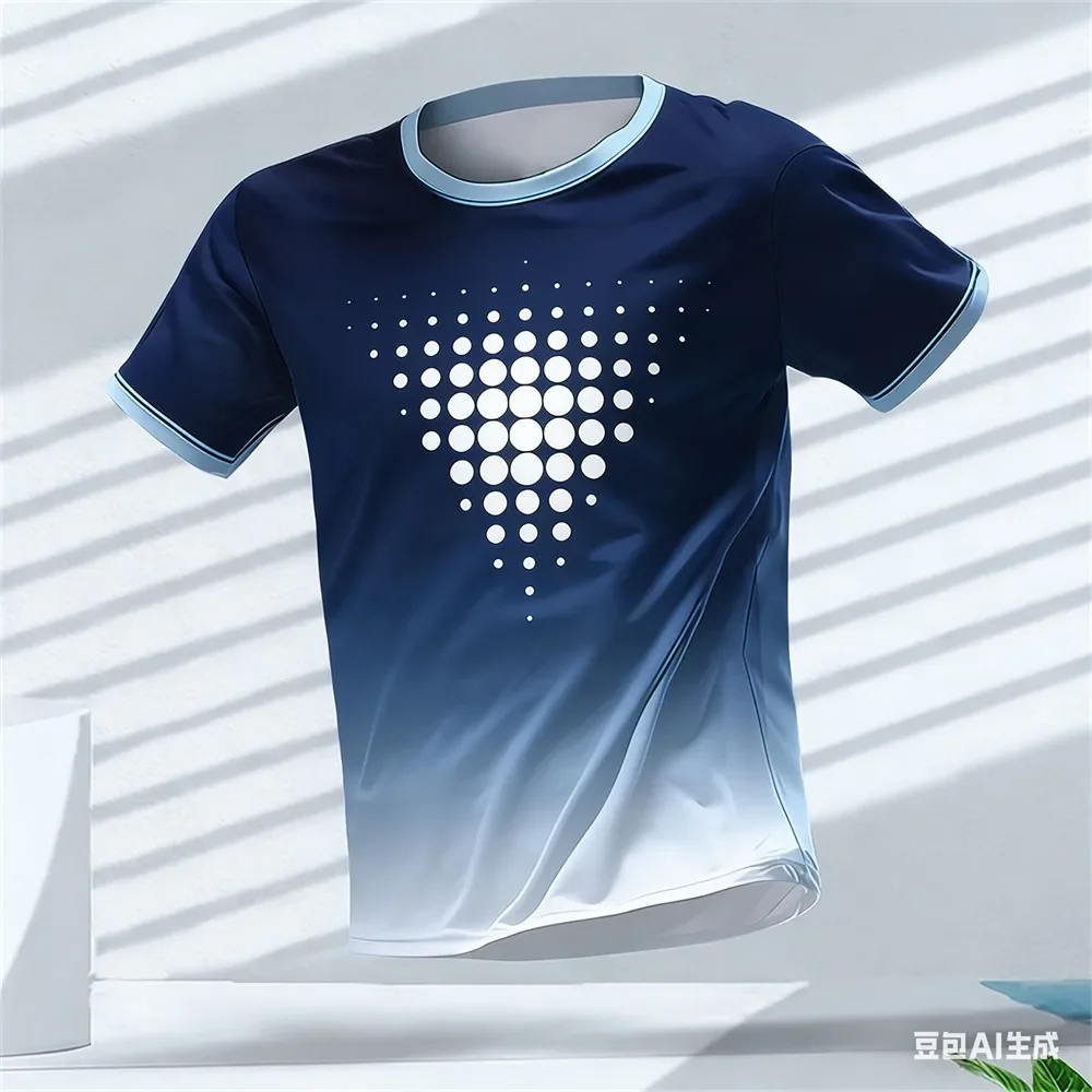 2026 Fashion New Heart Dots Abstract Graphic T Shirt for Men 3DGradient White Dot Print Short Sleeve Fitness T-shirt Tops