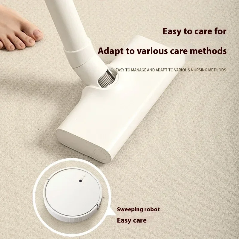 Waterproof Living Room Carpet Cream Sand Hair Blanket Retro Washable Rub Dirt Mat for Coffee Table No Care Required