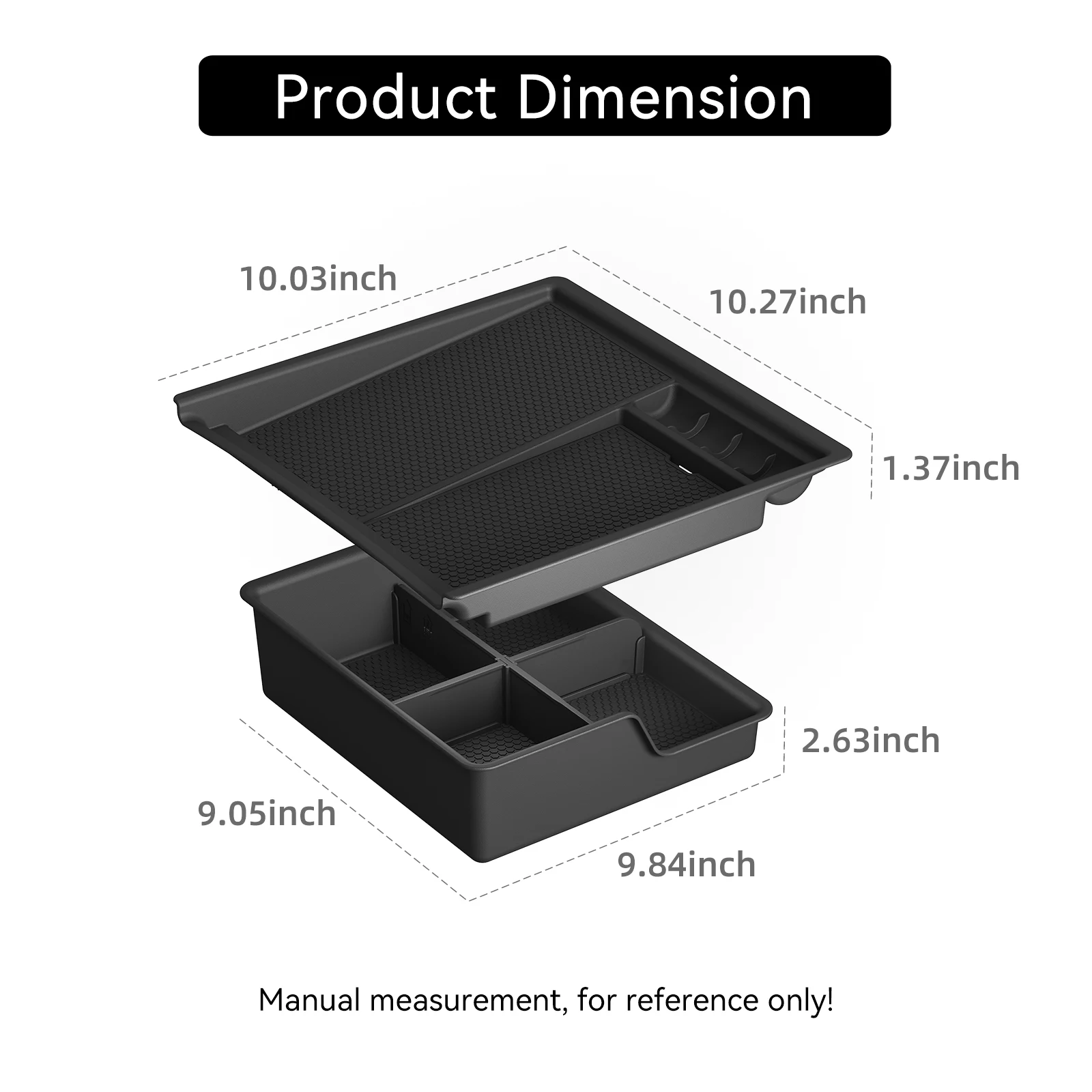Smabee for Chevy Silverado EV 2024-2026 Car Double Layer Center Storage Tray Dual Layer Console Insert Tray Accessories
