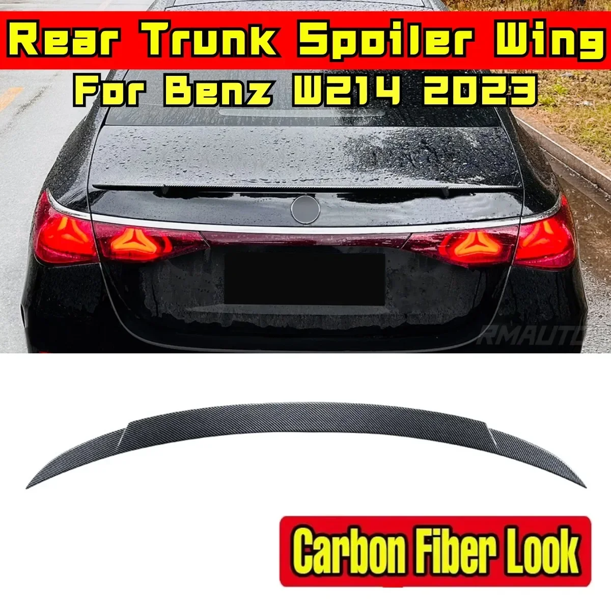 Car Rear Trunk Spoiler Exterior Part Car Rear Spoiler Wing For Mercedes Benz E-Class W214 E260 E300 Babos 2024+ Car Accessories