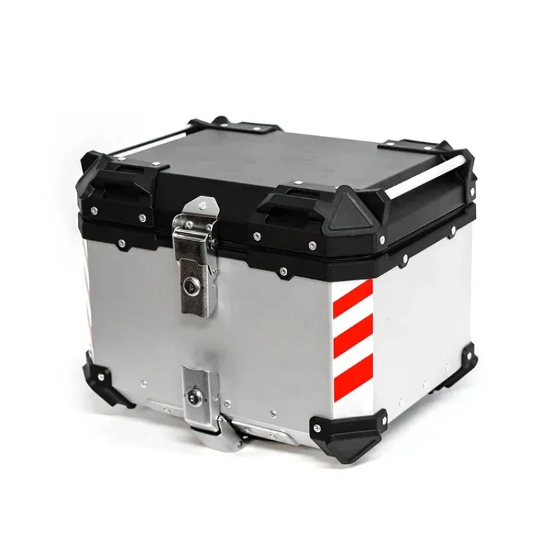 Factory Hot Selling 45L Silver+Black Luxury Scooter  Waterproof Aluminum Box Motorcycle