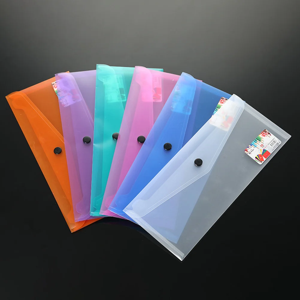 A4 Plastic Document Folder Clear Document Envelope Folder With Snap Button Durable Storage Folder Organizer Random Color