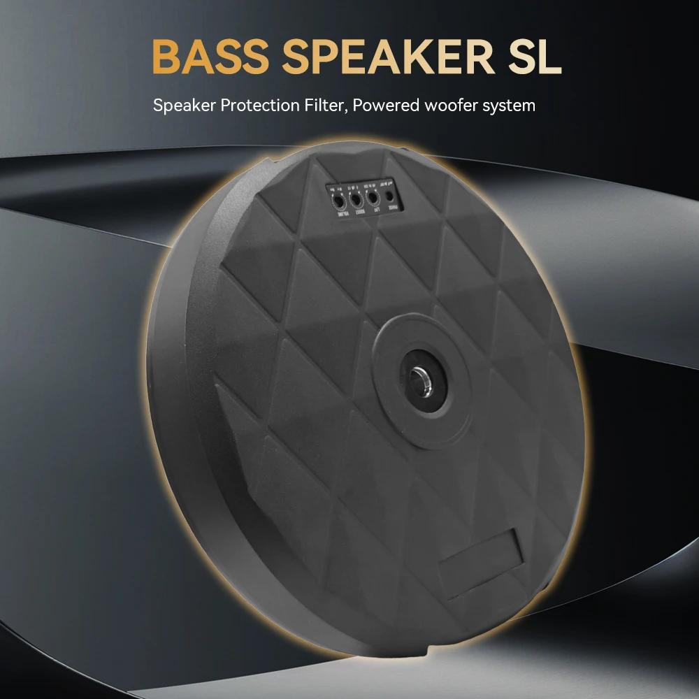 Podofo 12-Zoll Slim Powered Subwoofer-Gehäuse und Audiokabel Auto-Subwoofer passt in das Reserverad für den Austausch des Auto-Ersatzrads. – Detail 4