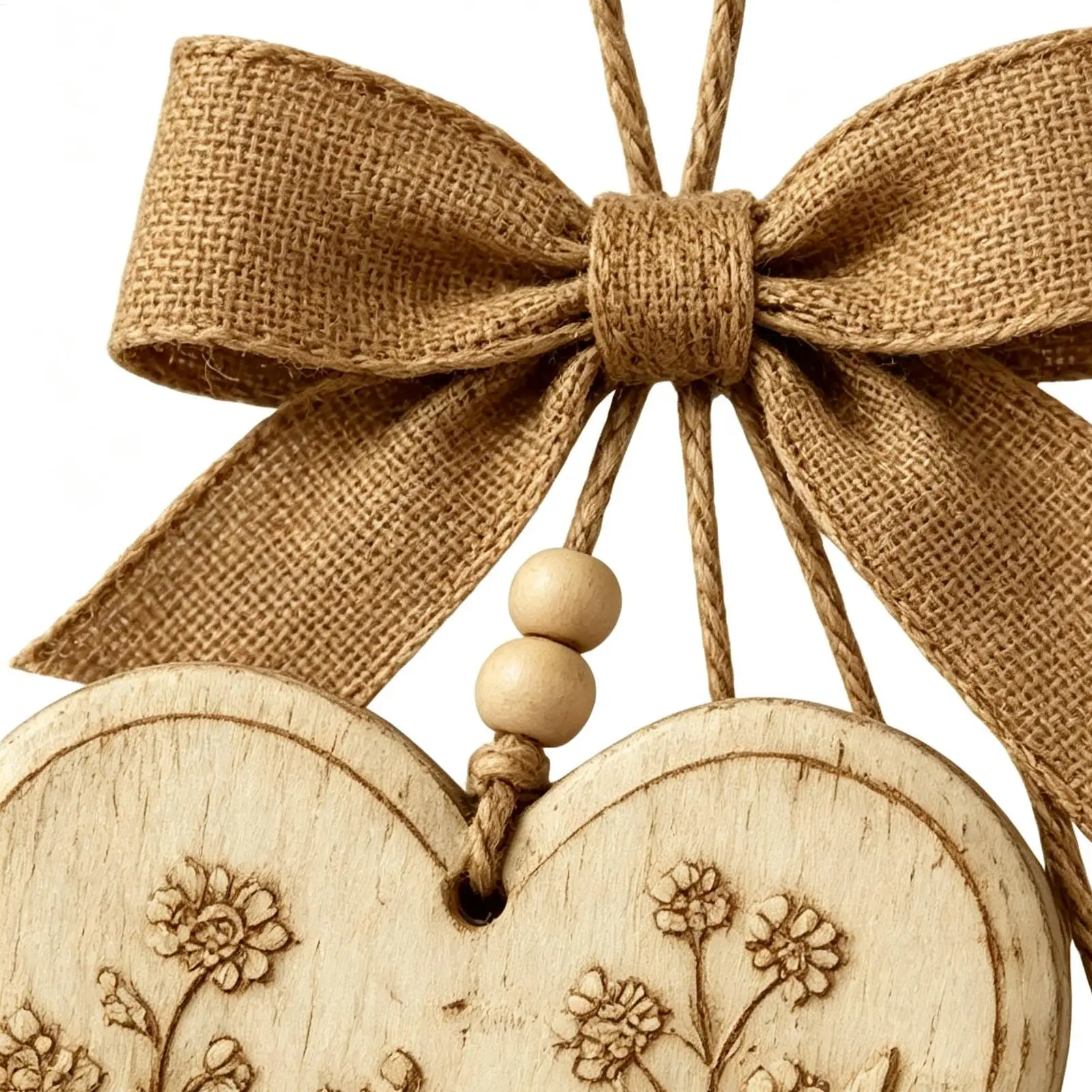 Wood Heart Wall Decor Romantic Vintage Farmhouse Ornament Rustic Heart Wall Art With Burlap Bow For Your Home Apartment Living