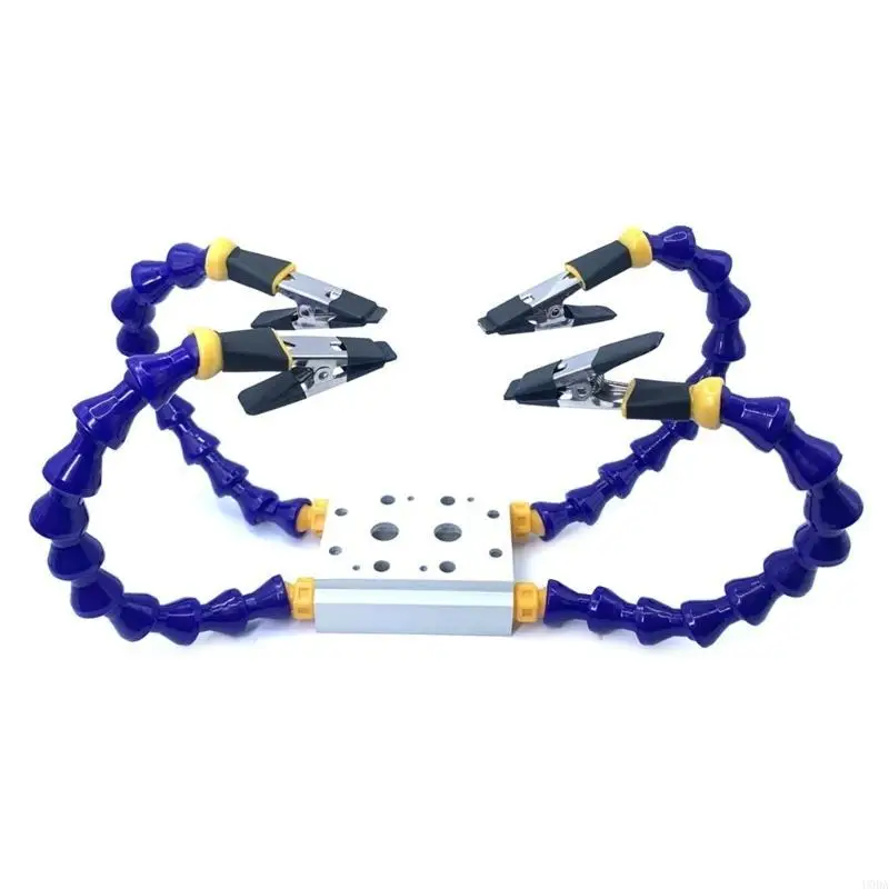 

Versatile Soldering Aid with Adjustable Gooseneck Arms Clips for Electronics