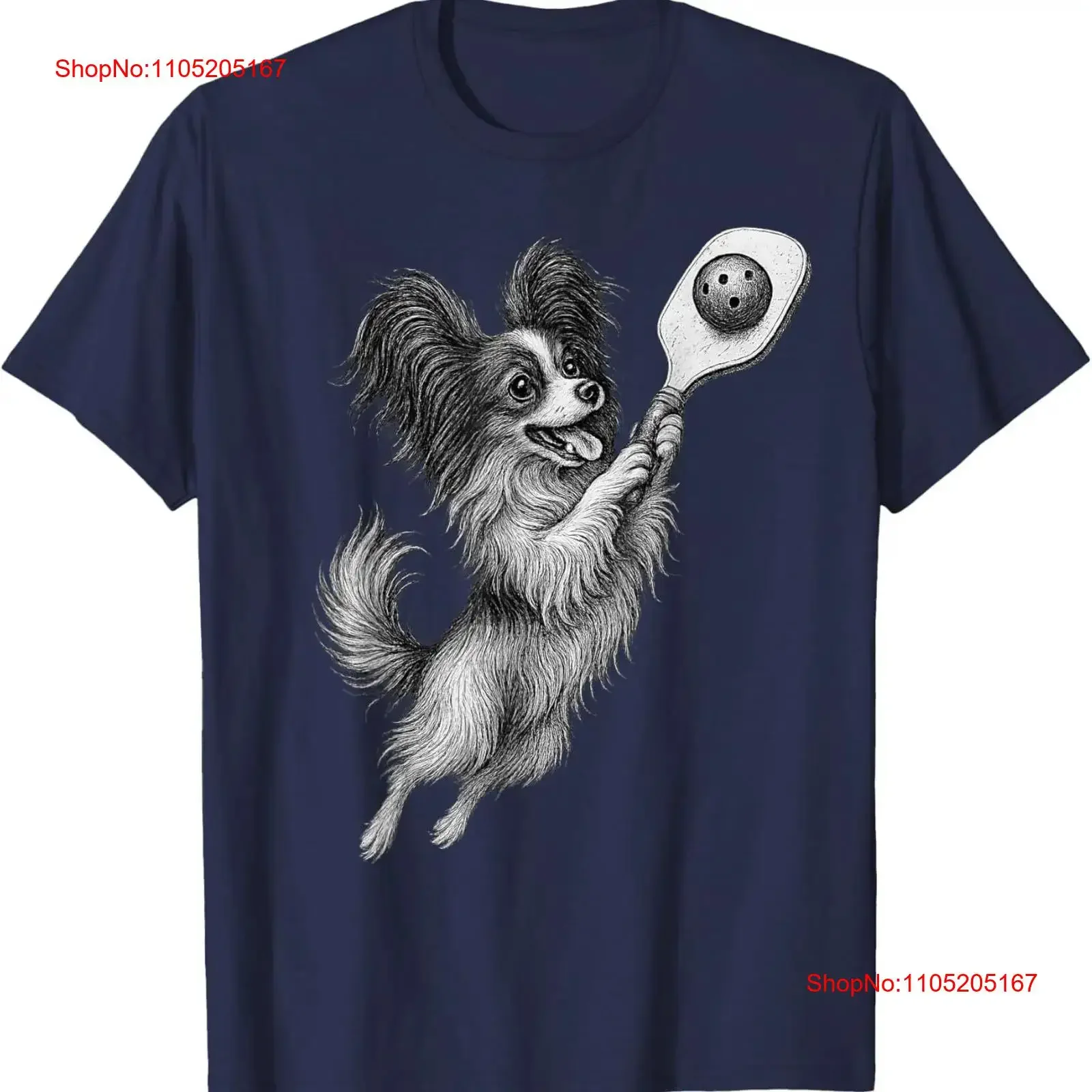 Papillon Dog Playing Pickleball Sports Lover T Shirt  vintage Washed Stretched Versatile Breathable Top For Everyday Wear