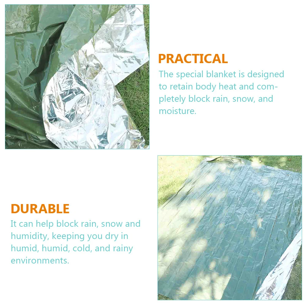 Manta de emergencia multiusos, aislamiento térmico a prueba de viento, Kit de supervivencia para acampada, senderismo, manta de emergencia, suministro de acampada, 3 uds.