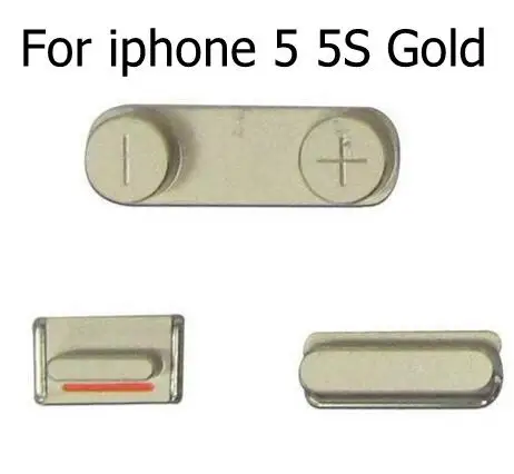 1set (Power On Off + Volume Switch + Mute ) side Button for iPhone 4 4s 5 5S side keypads gold /silver /gray colors replacement