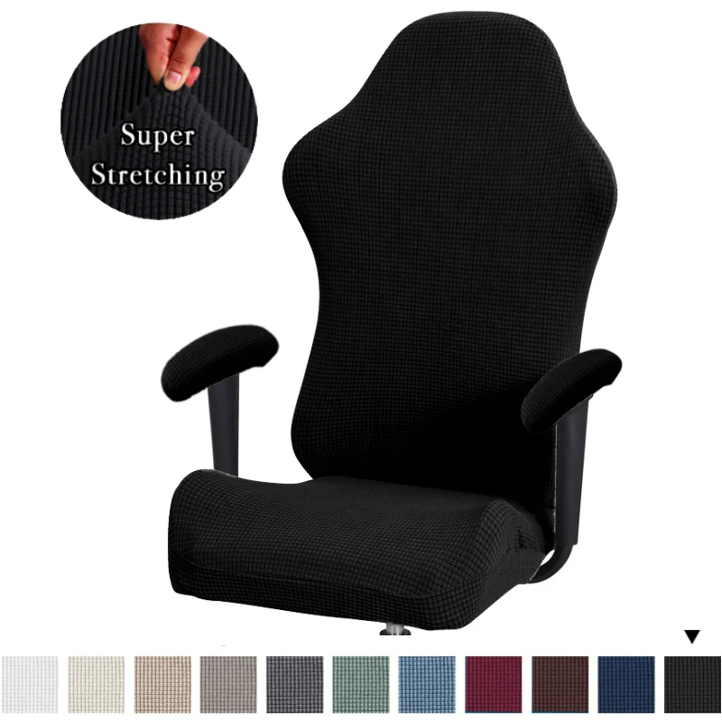 Juste de chaise de jeu d'ordinateur de bureau Jacquard, housses optiques, extensible, polyester, inclinable, course