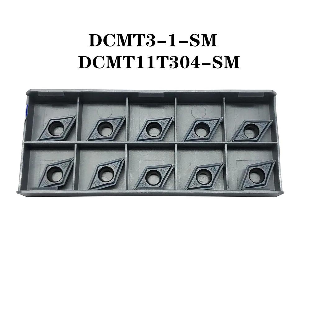 10pcs DCMT3-1-SM DCMT11T304-SM/DCMT3-2-SM DCMT11T308-SM Carbide Inserts Tough and wear-resistant, high quality