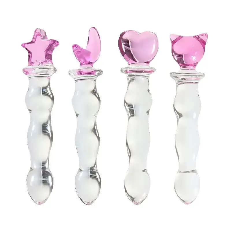 31694-b6b45a.jpg Cute Pink Smooth Crystal Glass Anal Plug Vaginal Anal Beads Dildos Plug Massage Masturbation Adult Sex Toys For WomenMen - Image 1