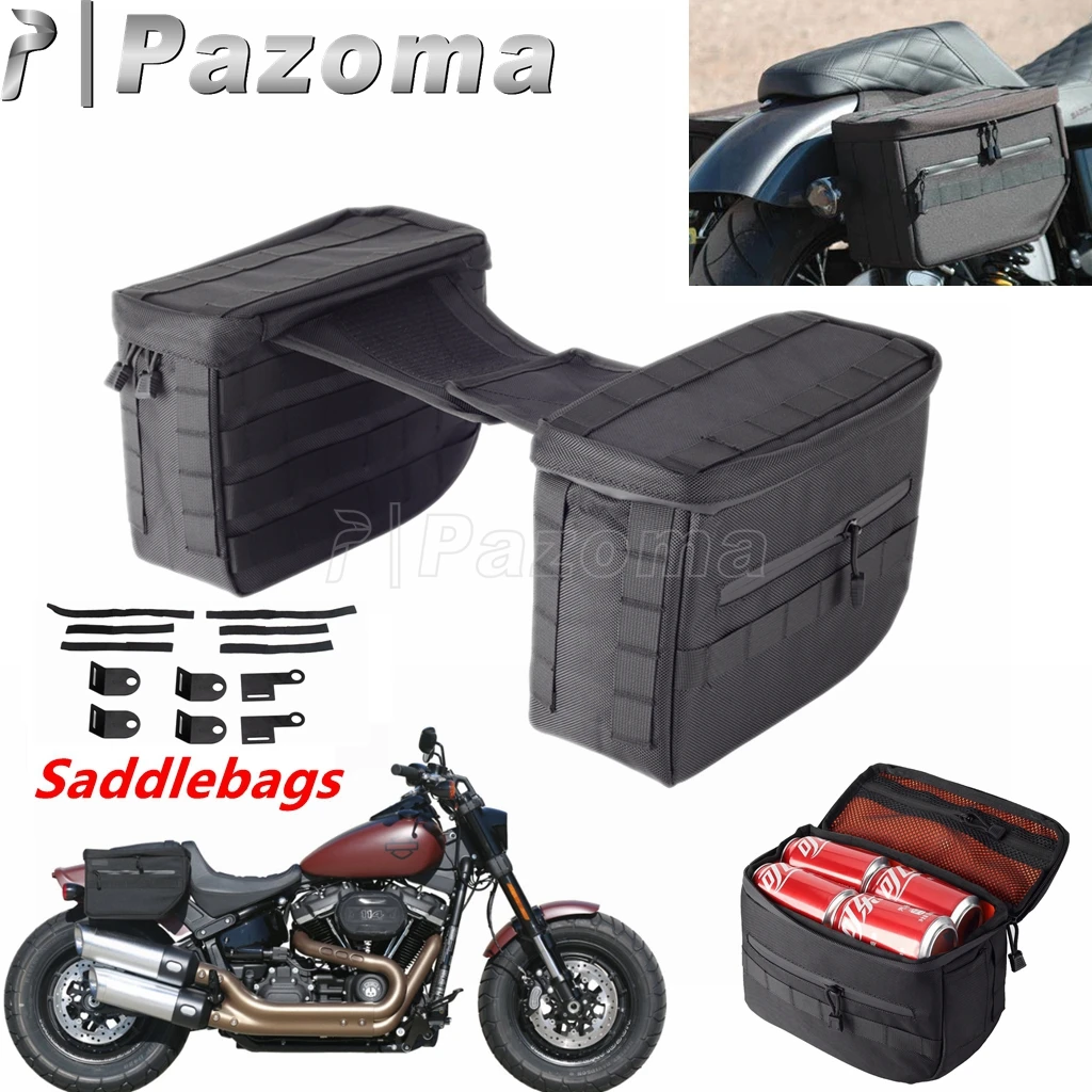 Waterproof Saddlebag Motorcycle Rear Luggage Pannier Tool Storage Saddle Bags For Harley Sportster 1200 883 Dyna Softail Cruiser