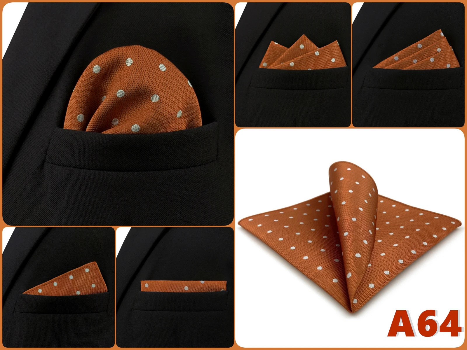 Pocket Square Handkerchief for Men Polka Dot Dots Plaid Check Checkered Suit Pocket Towel Hanky Mens Gift Wedding Business Party