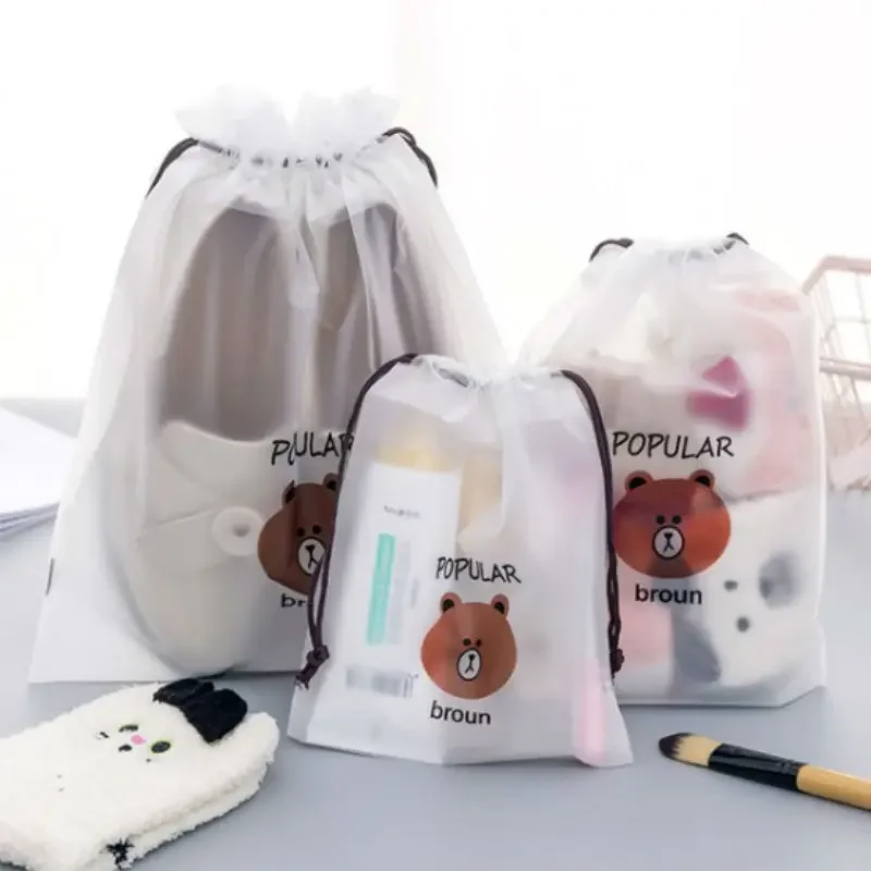 Cartoon Bear Transparent Travel Cosmetic Bag Make Up Case Women Waterproof Makeup Beauty Wash Organizer Toiletry Kit Storage Bag
