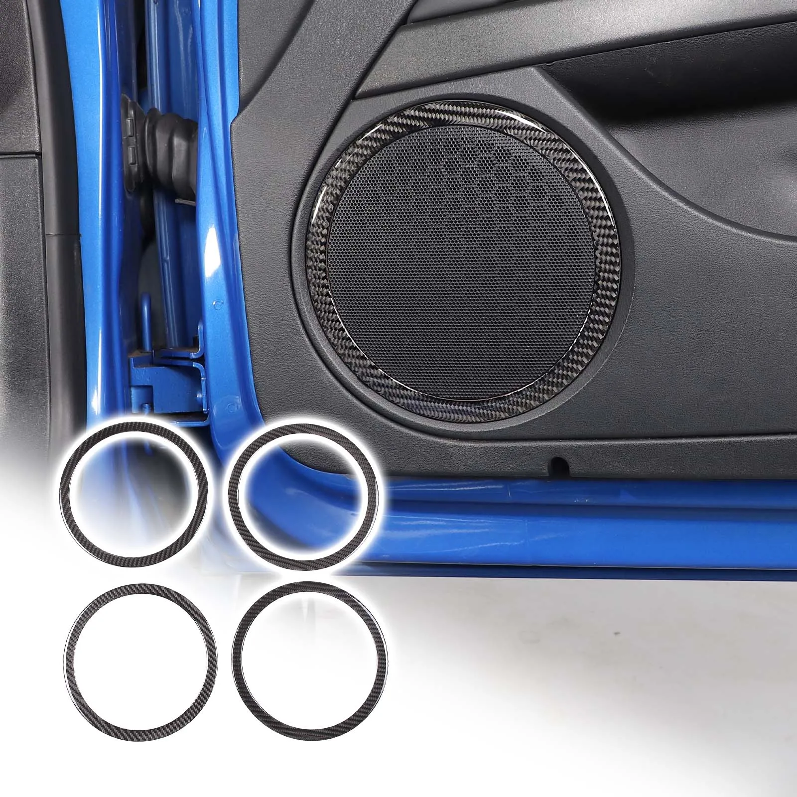 

Для SEAT Leon Panger Mk2 1P 2008-2012 Мягкое углеродное волокно Автомобильное внутреннее кольцо динамика двери Декоративная наклейка Аксессуары против царапин