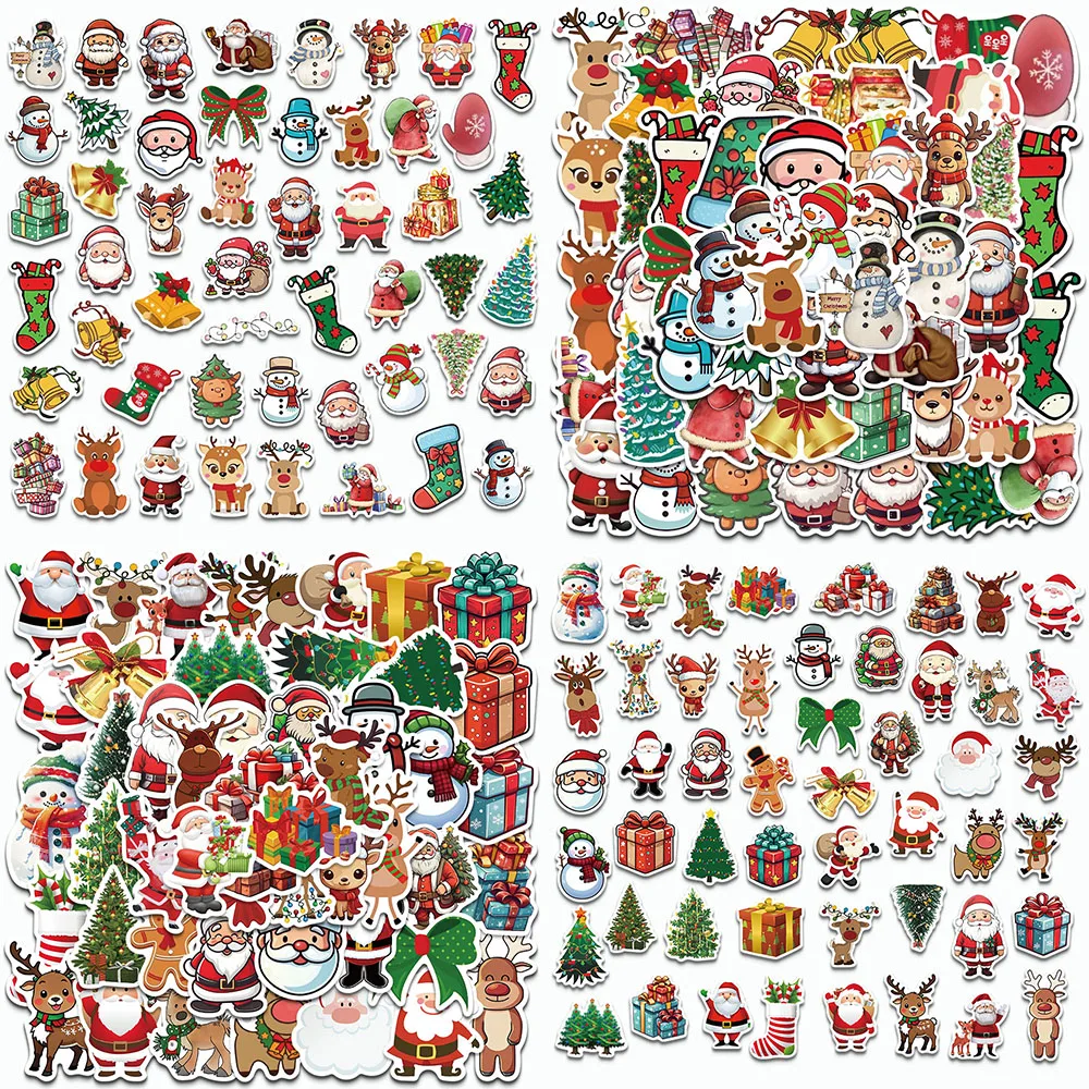 50/100PCS New Christmas Stickers Combination Kids Decals For Luggage Skateboard Laptop Festival Gifts Phone Graffiti Stickers