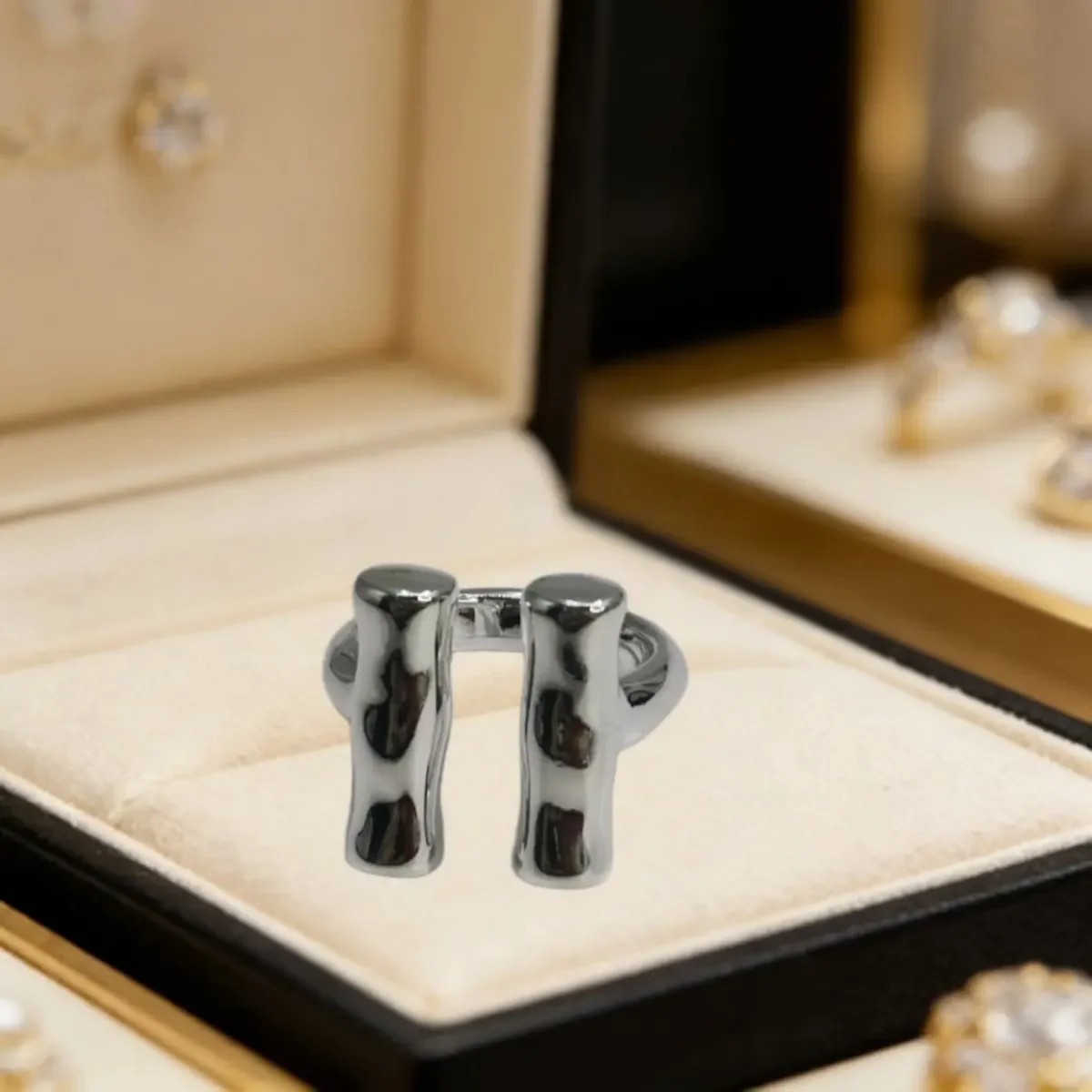 2026 Spain Hot Selling OL Style Gold Silver Geometric Open Ring Jewelry Accessories Party Gift