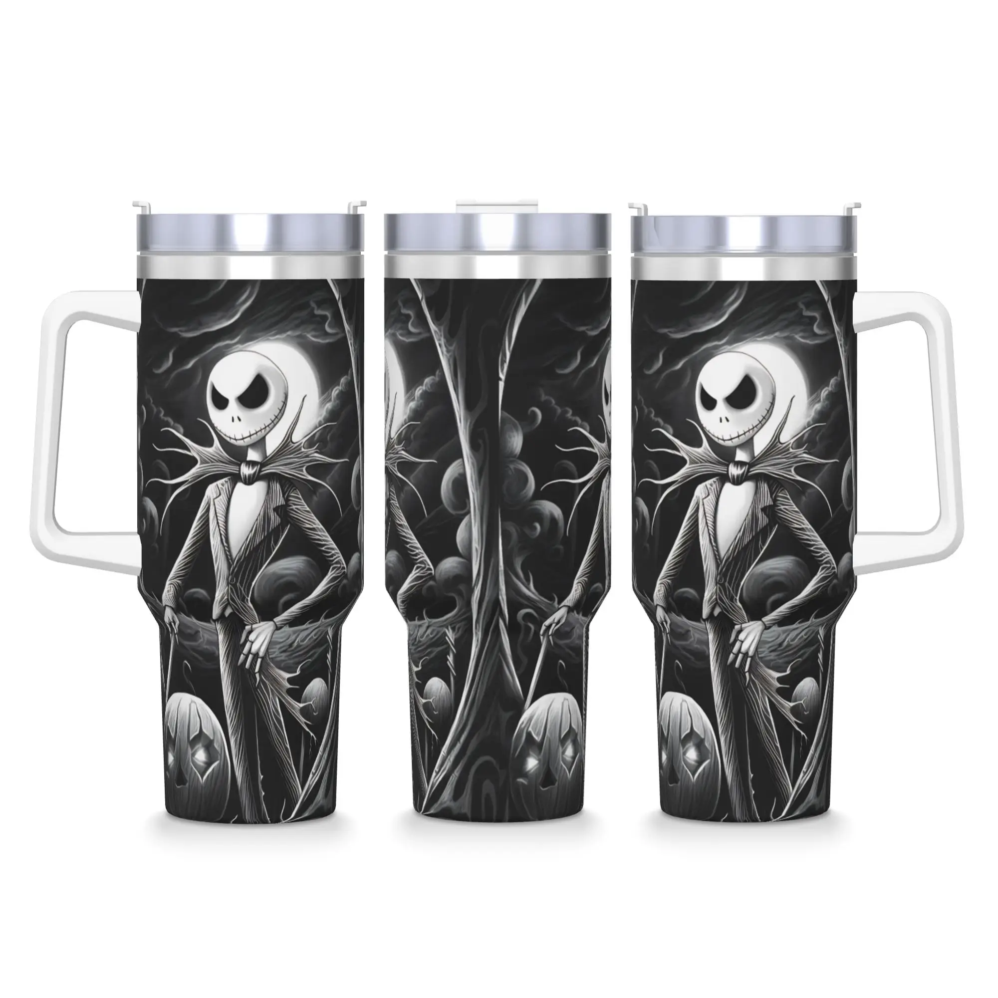 The Nightmare Before Christmas Jack Stainless Steel Tumbler  Driving Car Mugs Large Coffee Mug Cold Drink Milk Tea Water Bottle