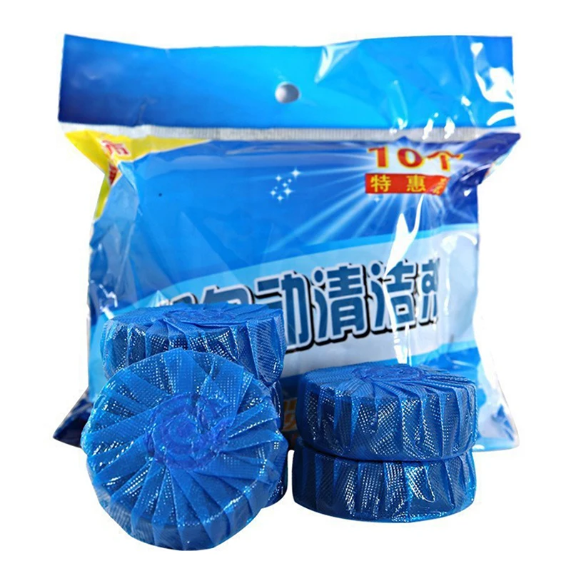 Blue Auto Flush Toilet Cleaner Tablets Bulk Long Lasting Bubble Freshener Discs For Bathroom Restroom WC Hygiene Maintenance view 6