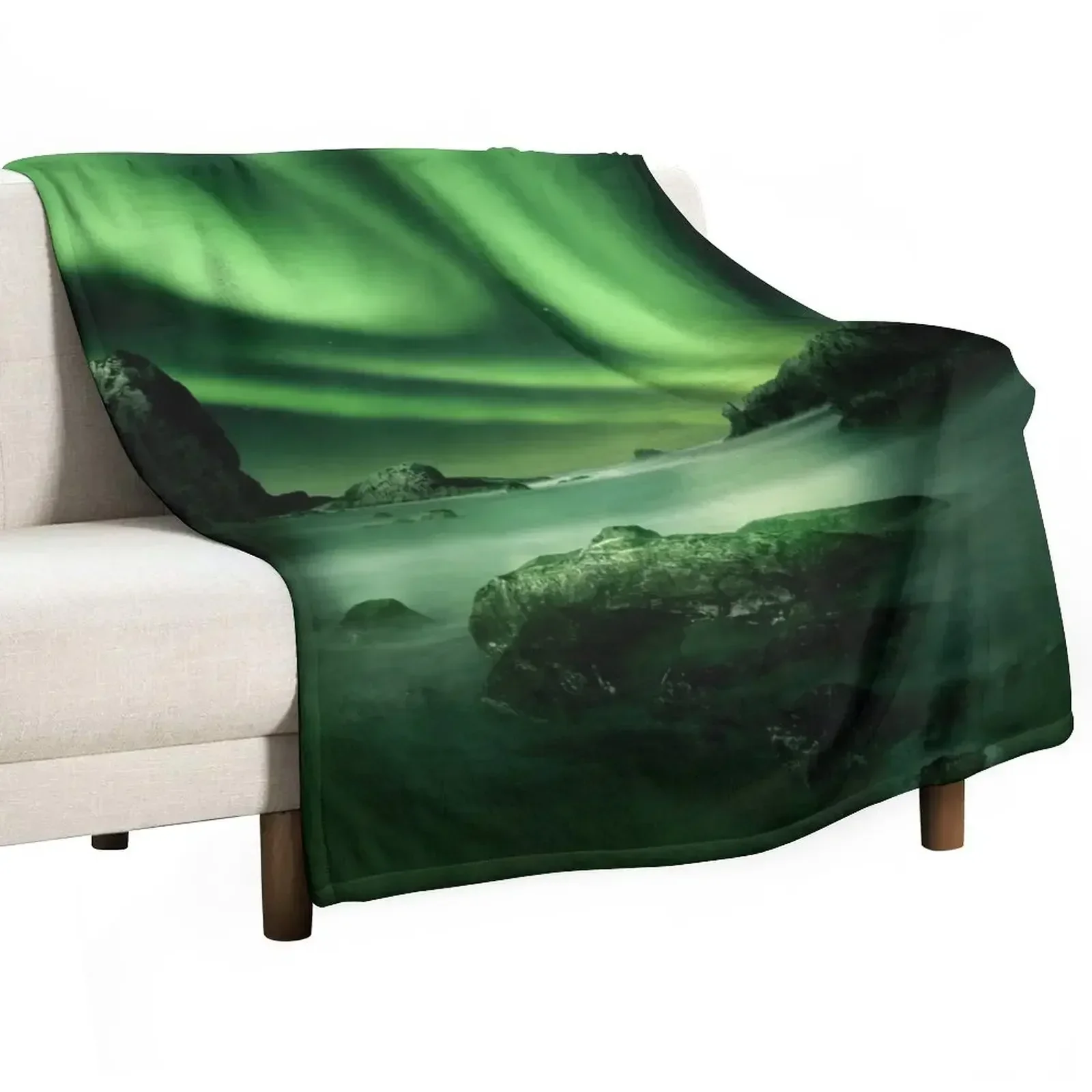 

Aurora Northern Lights Reflection Throw Blanket Polar Hairy Bed Blankets