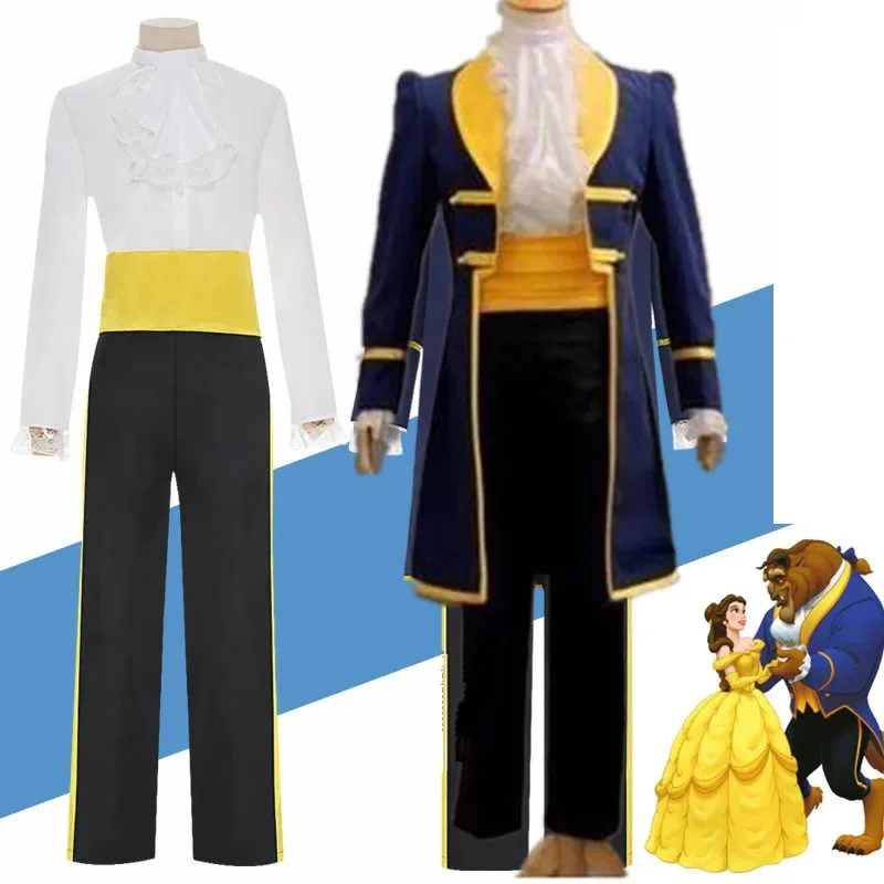 

XT8Beauty And The Beast Cosplay Costume Prince Adam Cosplay Beast Uniform Adult Halloween Party for Men Fancy Dress ClothinXT6@!