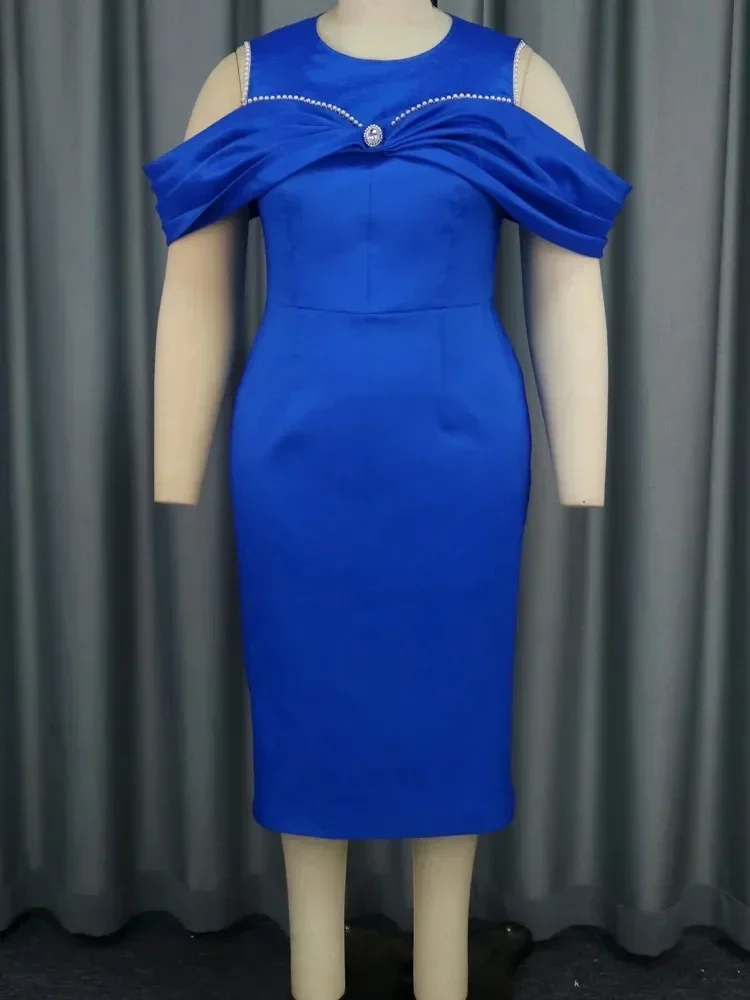 

African Dresses For Women Summer Spring Africa Clothing Off The Shoulder Sexy Perspective Slim Office Lady Party Plus Size Dress