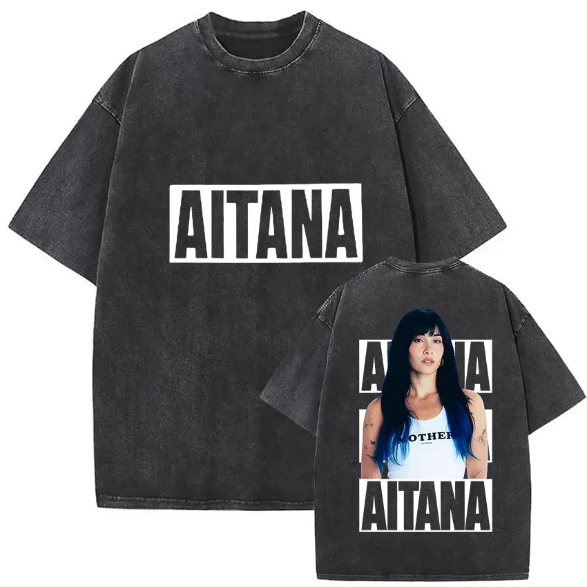 

Aitana Metamorfosis World Tour 2025 Vintage Washed T-Shirt Men Women Pop Music High Quality Fashion Oversized T Shirt Streetwear