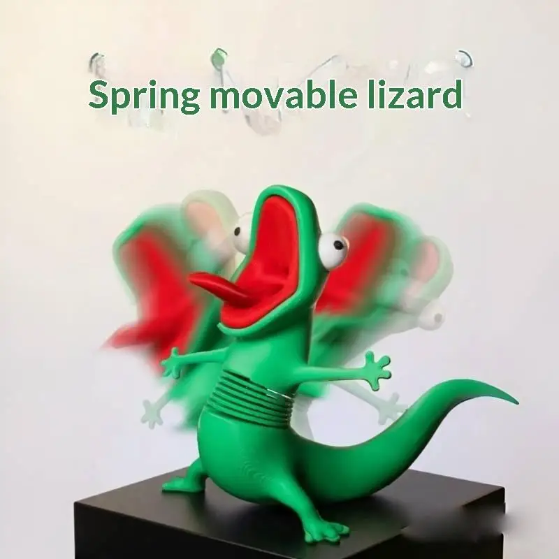 3D-Gedruckte Grüne Eidechsen-Statue Kreatives Lustiges Schreibtisch-Ornament für Büro, Regal, Kinder, Erwachsene, Einweihungsgeschenk – Detail 10