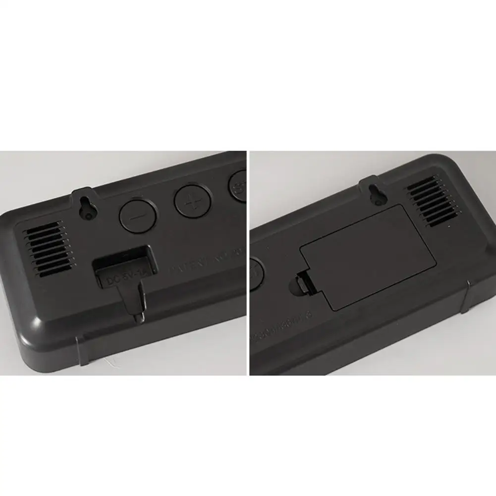 NEW LED Digital Wall Clock Large Screen Wall-mounted Time Temperature Humidity Display Electronic Alarm Clock