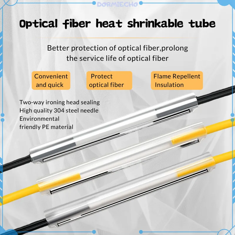 

Single Steel Needle FTTH 60mm Optical Fiber Heat Shrinkable Tube Splicing Protect Leather Thread Heat Shrinkable Hose Thick Tube