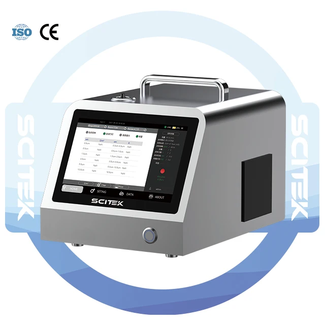 Dust Particle Counter 28.3 L/min Flow Rate 7-inch High Resolution Color Touch Screen 500, 000 Set Data Storage