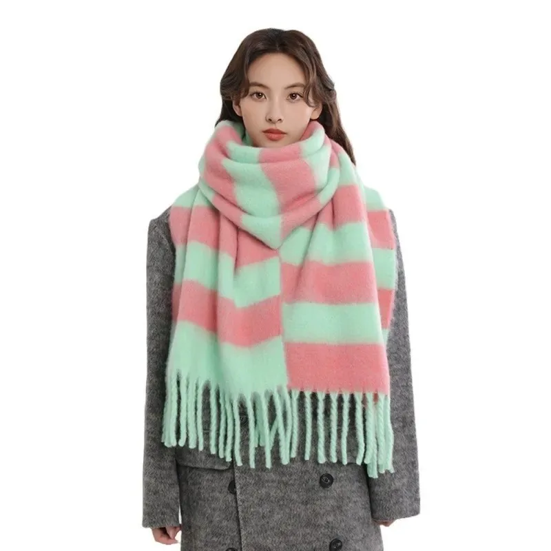 

Fashion Long Tassels Cashmere Scarf Windproof Cold Proof Scarf Shawl Thickned Pashmina Winter