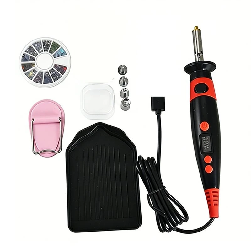AS60-Temperature Display Ironing Stick, Hot Melt Tool Pen, Mixed Size Rhinestone EU Plug- New Type Of Vacuum Self-Priming