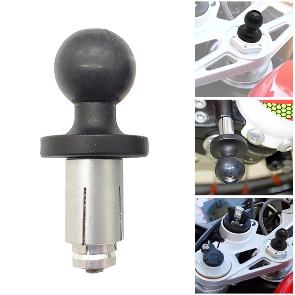 

Rubber Ball Mount Motorcycle Fork Stem Mount Base Ball Head Adapter Compatible with RAM Mount for Gopro Ball Mount Adapter