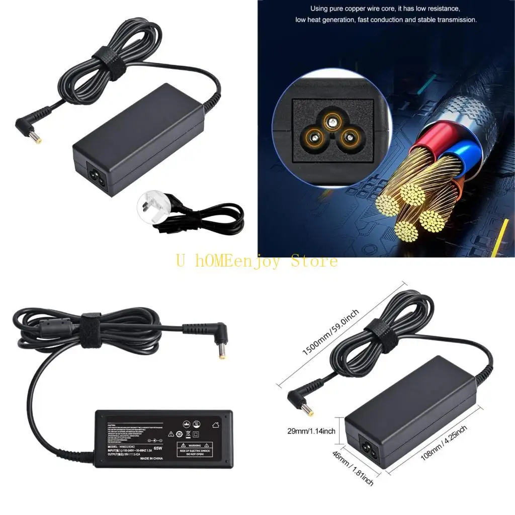 

B0KF MultiUse AC100 240V to DC12V 3.42A Power Adapter for Laptops Various Device