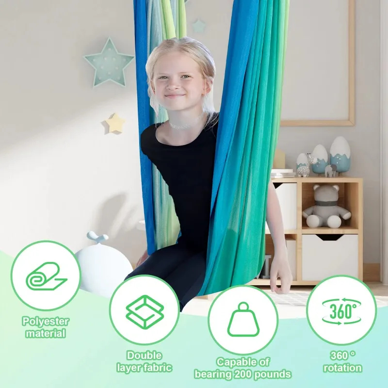 Factory Direct Compatible WithKids Sensory Swings Double Layer Comfortable Cuddle Swing with 360° Swivel Hanger Holds Up To 200