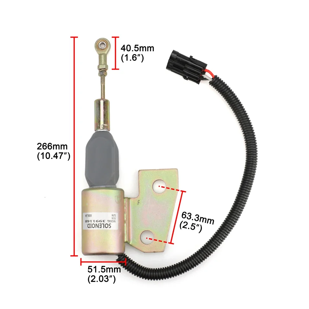 3991168 SA-4941-24 3964628 Stop Solenoid Valve 24V for Cummins 4BT 5.9L Engine Hyundai R140LC-7 R130 R170