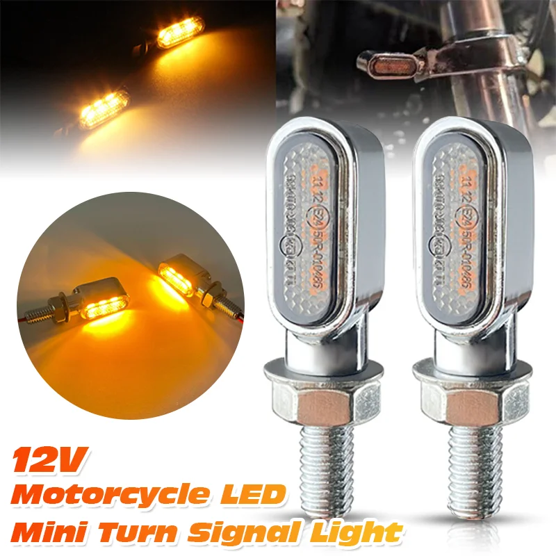Motorcycle Turn Signal Light 12V Clignotant Moto LED Mini High Brightness Amber Indicator Blinker Lamp For Honda Yamaha Cafe
