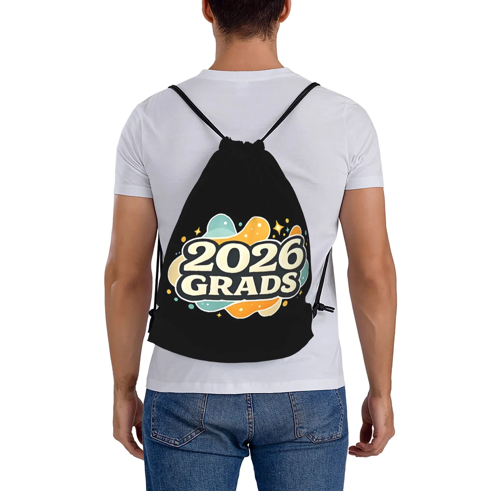 Class Of 2026 Green Graduation in 2026 Drawstring Bags Hiking Unisex Storage Organize Bundle Pocket Rope Bag