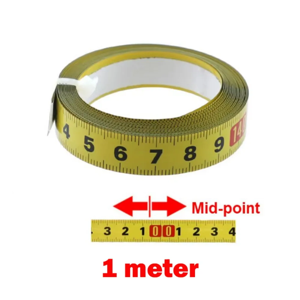 Rust-Proof Self-Adhesive Measuring Tape Steel Material 13MM Width Metal Tape Measure Metric Scale 1-5 Meters Miter Track Tape
